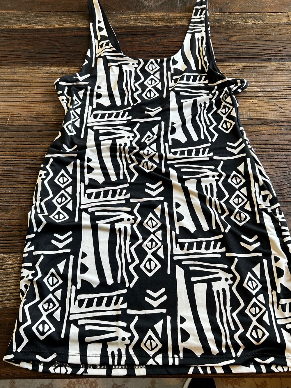 silence + noise | Black & White Abstract Body Con Mini Dress
